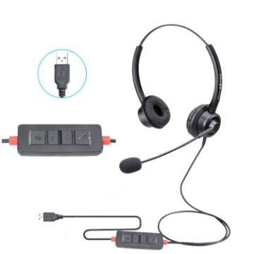VT200D Double Ears USB Headset Operator Headset With Mic - 1