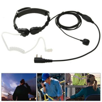 Throat Control Earpiece Headset for Walkie Talkies, 3.5mm+2.5mm Plug - 1