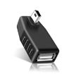 Mini USB Male to USB 2.0 AF Right Angle OTG Adapter (Black) - 1