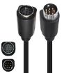 Mini DIN 8 Pin 90 S-Video TV Adapter Cable, 3m (Black) - 1