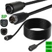 Mini DIN 8 Pin 90 S-Video TV Adapter Cable, 3m (Black) - 4