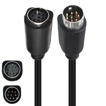 Mini DIN 8 Pin 90 S-Video TV Audio Cable 1.8m (Black) - 1
