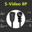 Curved Mini DIN 8 Pin S-Video TV Audio Adapter Cable, 3m (Black) - 6