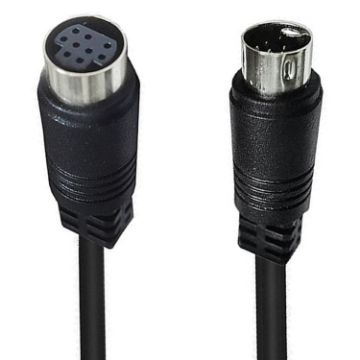 90 Degree Mini DIN 9 Pin M/F TV Box Adapter Cable, 1.8m (Black) - 1