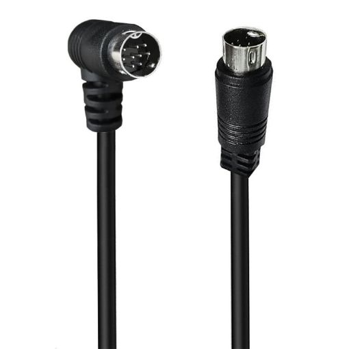 Curved Mini DIN 9 Pin TV Audio Adapter Cable, 3m (Black) - 1