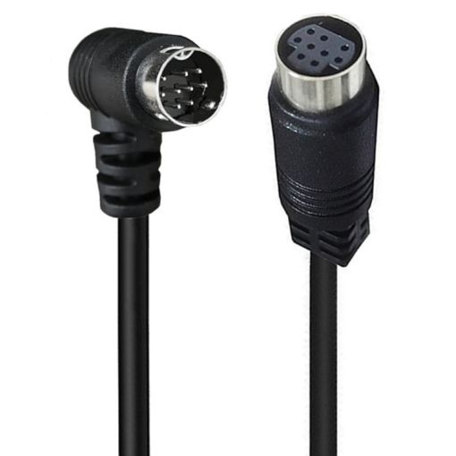 3m Black Curved Mini DIN 9 Pin M/F TV Box Adapter Cable - 1