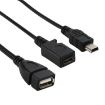 Mini USB AM + Micro 5 Pin AF to USB 2.0 Female Cable, 20cm - 2