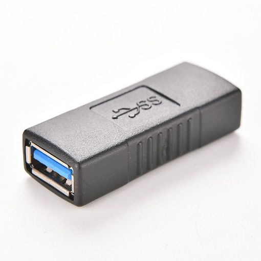 USB 3.0 Type A Female to Female Adapter Converter for Laptop (Black) - 1