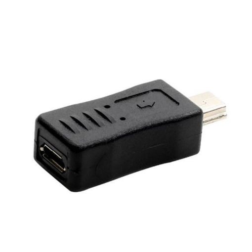 Mini USB to Micro USB Female Adapter, Black - USB 2.0 Compatible - 1