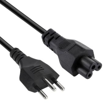 Brazil Notebook AC Power Cord, 3 Prong, 1.2m Length (OD5.5) - 1