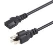 3m Black US Plug PC Power Cord with 3 Pin Cable - 1
