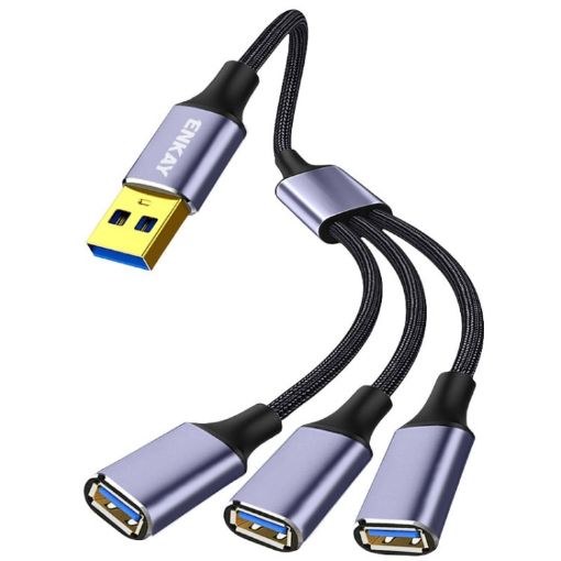 ENKAY ENK-CB172 USB 2.0 OTG Splitter Y Cable, 0.5m Extension Cord - 1