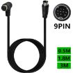 Curved mini DIN 9 Pin TV Audio Adapter Cable, 0.5m (Black) - 2