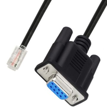 DB9 to RJ9 Adapter Cable 1.8m RS232 Connection, Black 4P4C Telephone - 1
