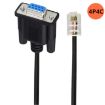 DB9 to RJ9 Adapter Cable 1.8m RS232 Connection, Black 4P4C Telephone - 4