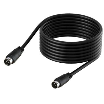 DIN Male to Male 3 Pin Audio Cable, 0.5m (Black) - 1