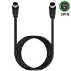 DIN Male to Male 3 Pin Audio Cable, 0.5m (Black) - 3