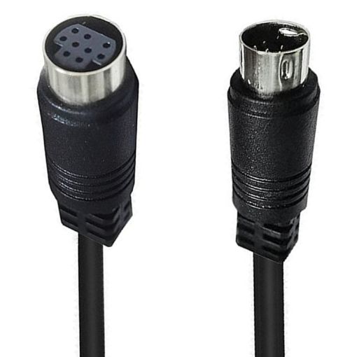 90 Degree Mini DIN 9 Pin Adapter Cable, 0.5m (Black) - 1