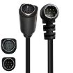 Curved Mini DIN 8 Pin TV Audio Adapter 0.5m S-Video Cable (Black) - 1