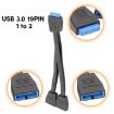 19 Pin USB3.0 Motherboard 21cm One-To-Two Extension Cable - 4