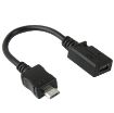 Mini USB Female to Micro USB Male Adapter Cable, 13cm, Black - 1