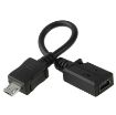 Mini USB Female to Micro USB Male Adapter Cable, 13cm, Black - 2