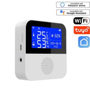 Tuya 2.9" LCD WIFI Temperature & Humidity Sensor, Spec: Sensor Only - 1
