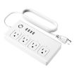 ZigBee 10A Smart Power Strip 2500W, 4 Holes + 4 USB, US Plug White - 1