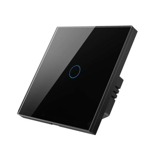 Tuya ZigBee Touch Wall Remote Voice Switch, 1 Gang Black EU Plug - 1
