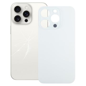 iPhone 15 Pro White Camera Hole Glass Back Cover Replacement - 1