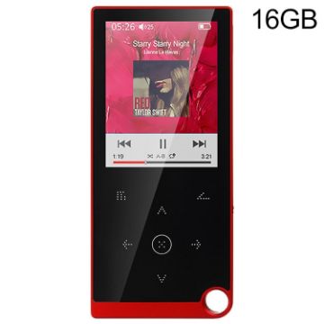 E05 2.4" MP4/MP3 Player, E-Book, Alarm, 16GB, No Bluetooth, Red - 1