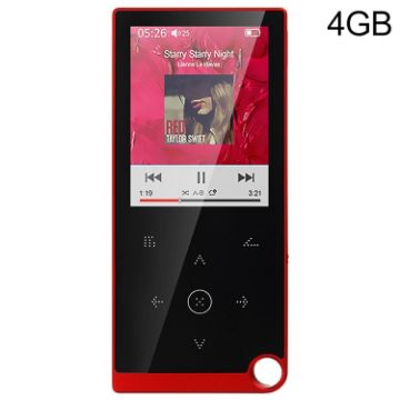 E05 2.4" Touch MP4/MP3 Player 4GB, E-Book, Alarm, No Bluetooth, Red - 1