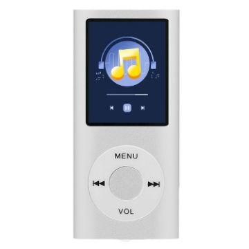 Silver 1.8" Metal MP4 Player with TF Slot, Recorder, FM, E-Book, Calendar - 1