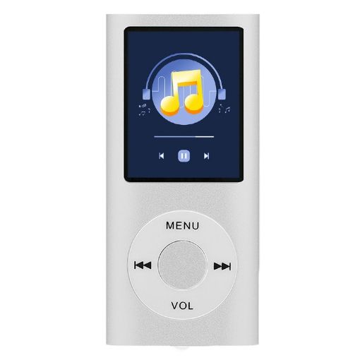Silver 1.8" Metal MP4 Player with TF Slot, Recorder, FM, E-Book, Calendar - 1