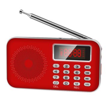 Y-619 Red FM/AM Mini Radio MP3 Player with LED & TF/SD Support - 1