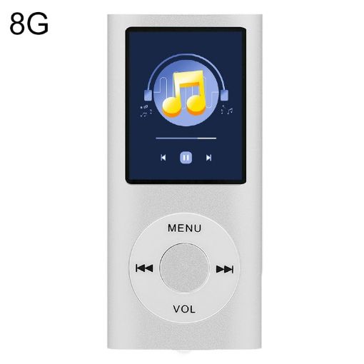 Silver 1.8" TFT Screen Metal MP4 Player 8G TF Card+Earphone+Cable - 1