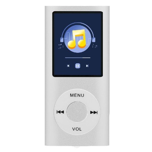 1.8" TFT Screen Metal MP4 Player Silver with Earphone & Cable - 1