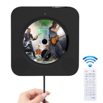 Portable Bluetooth Speaker & CD Player with Remote (Black) - 1