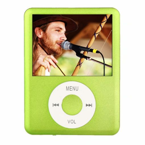 Compact 1.8" MP4 Player with TF Slot, FM Radio & More (Green) - 1