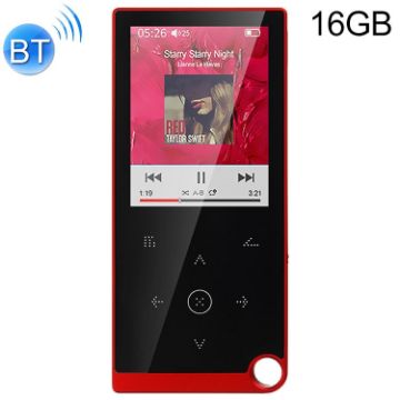E05 2.4" Touch MP4/MP3 Player 16GB Bluetooth E-Book/Alarm Red - 1