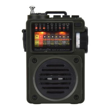HanRongda HRD-700 Full Band Bluetooth MP3 Radio (Green) - 1