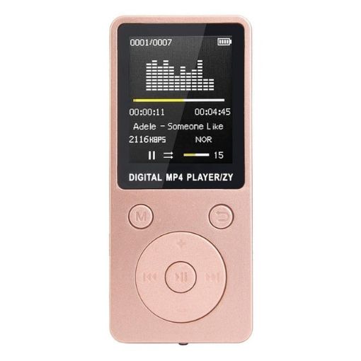 Pink Portable MP4 Walkman with FM, MP3, TF Support, No Memory - 1
