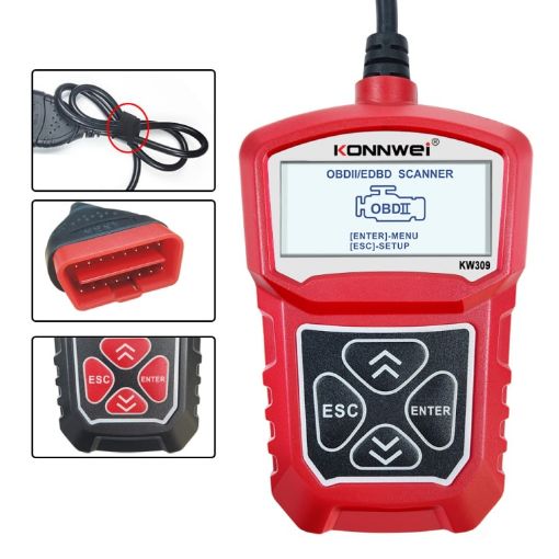 KONNWEI KW309 V310 MS309 OBD2 Scanner Diagnostic Tool (Red) - 1