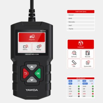 YA201 OBD2 Fault Detector Car Mini Code Reader Diagnostic Tool - 1