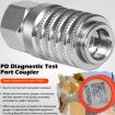 PD242 Series Steel Hydraulic Test Port Quick Connect Coupler Silver - 5