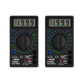 ANENG DT830G Portable Digital Multimeter - 2 Pack (Black) - 1