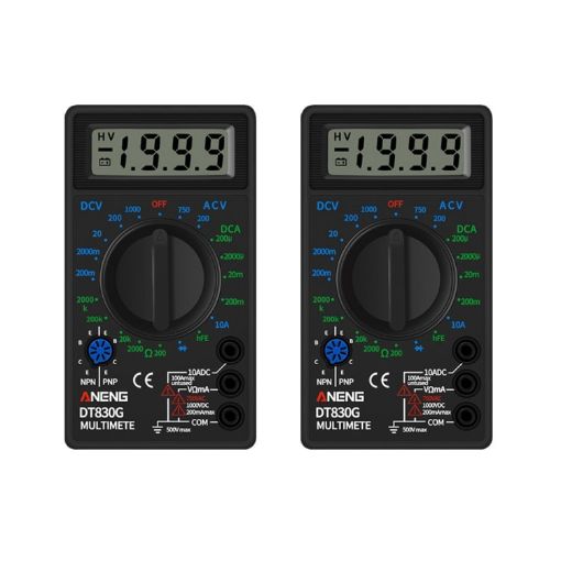 ANENG DT830G Portable Digital Multimeter - 2 Pack (Black) - 1