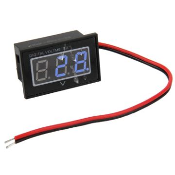 V40D Waterproof Digital Voltage Meter, 2 Wires, Blue Display, 2.5-30V - 1