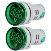 DC Voltage Signal Indicator 22mm Round 6-100V Voltmeter (2 PCS) - 1