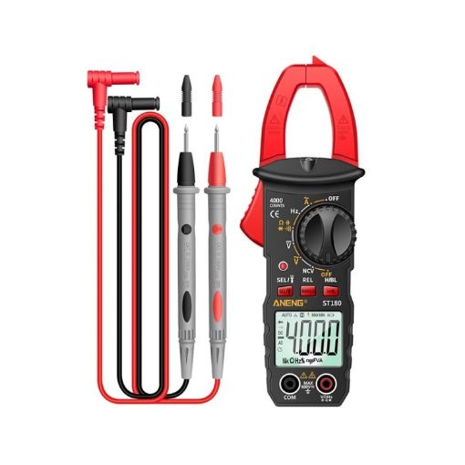 ANENG ST180 Digital Clamp Multimeter - AC/DC Intelligent Display (Red) - 1
